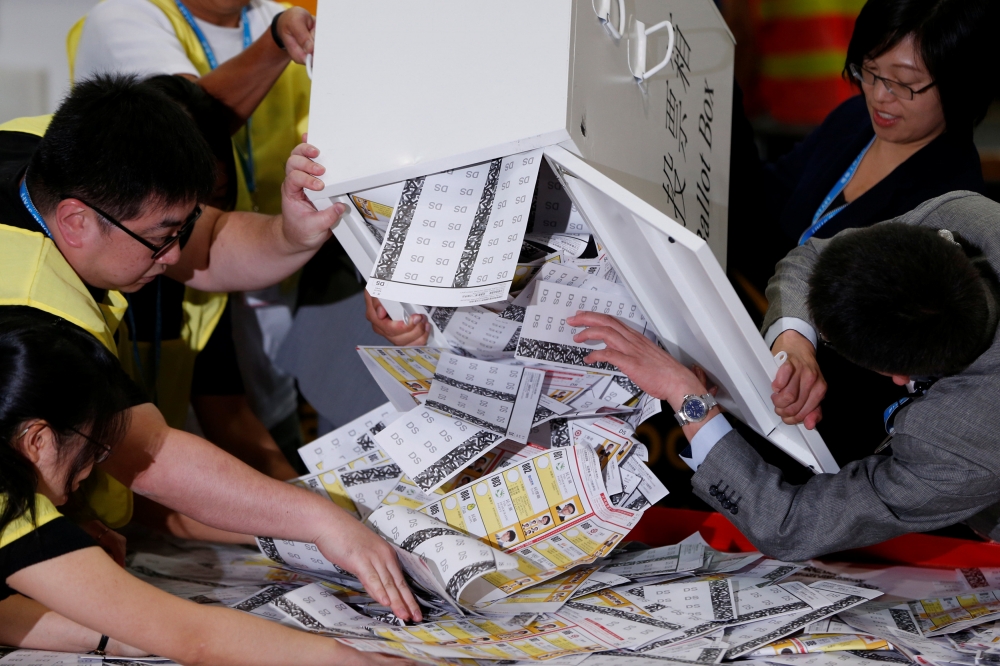 本屆香港選舉投票踴躍。（湯森路透）