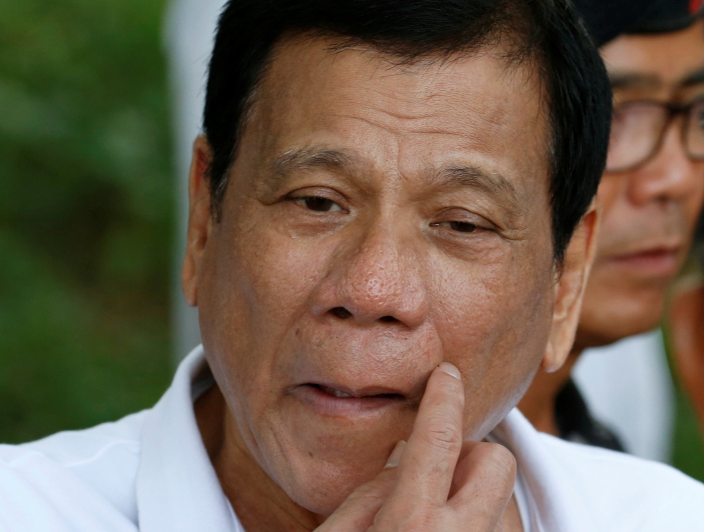 菲律賓總統杜特蒂（Rodrigo Duterte）。（湯森路透）