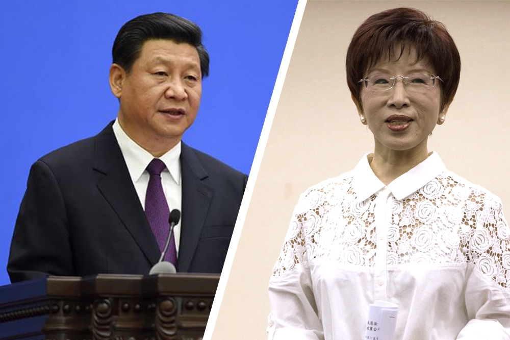 國共兩領導人「洪習會」11月敲定北京舉行，這次洪是以在野黨主席身分，首度率團赴陸訪問。（畫面合成／翻攝自新華社、攝影：林育嫺）