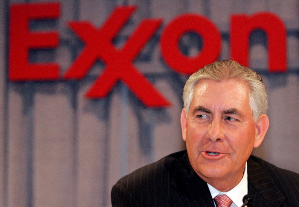 全球最大石油公司之一「埃克森美孚」執行長提勒森2008年於股東年會上。（湯森路透）