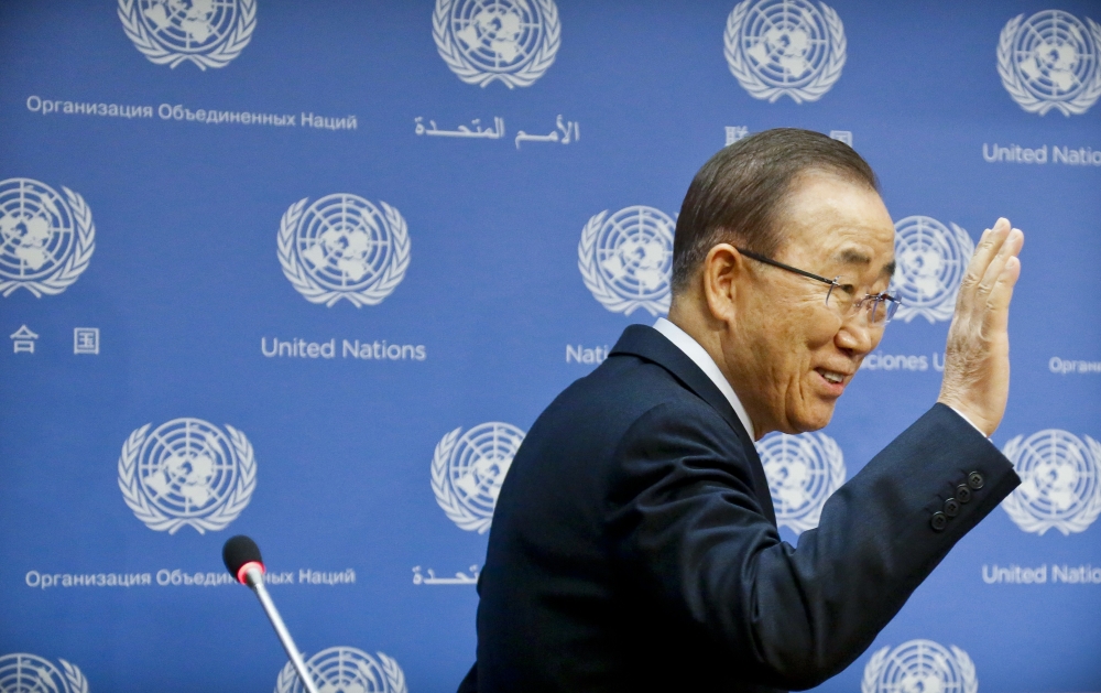 聯合國秘書長潘基文（Ban Ki-moon）任期至2016年12月底，未來可能參選南韓總統。（美聯社）