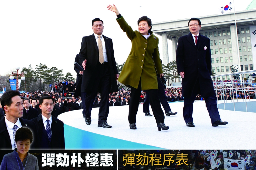 朴槿惠10日成為南韓憲政史上首位遭彈劾的民選（女）總統。（湯森路透）