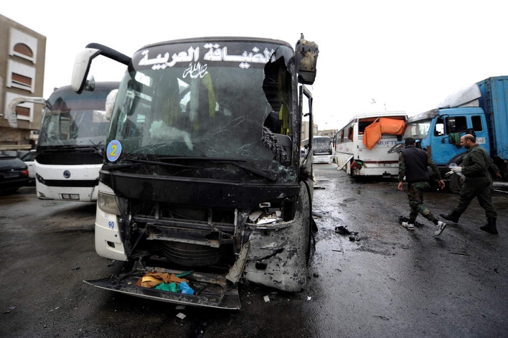 敘利亞首都大馬士革11日發生2起炸彈攻擊。（湯森路透）