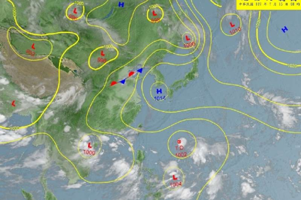 氣象局指出，菲律賓東方海面的熱帶性低氣壓最快16日形成今年第9號颱風「山神（Son Tinh）」。（圖片取自氣象局網站）