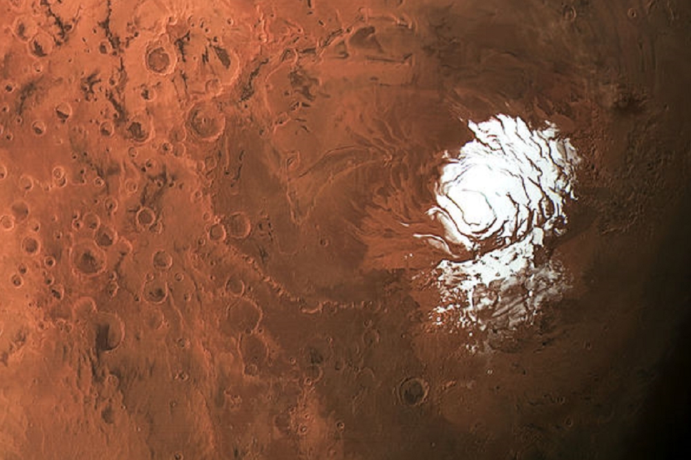 衛星雷達發現，火星地底含有液態水。（圖片取自News from Science）