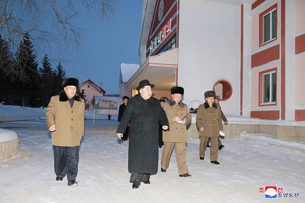 北韓領袖金正恩本月初前往三池淵郡視察。（湯森路透）