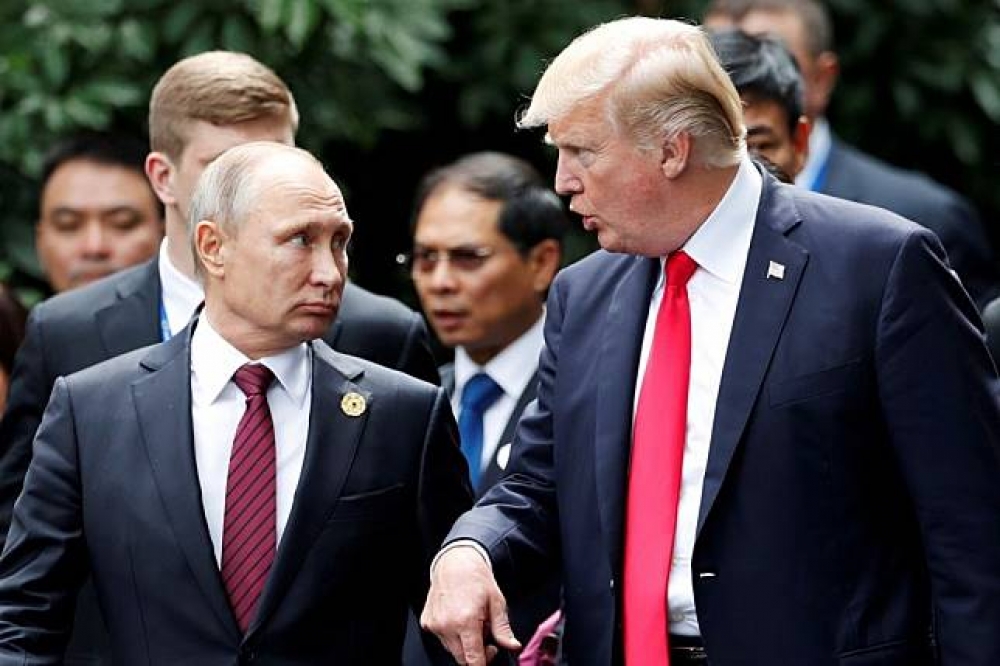 俄羅斯總統普京（左）將於7月16日在芬蘭赫爾辛基與美國總統川普會面。（湯森路透）