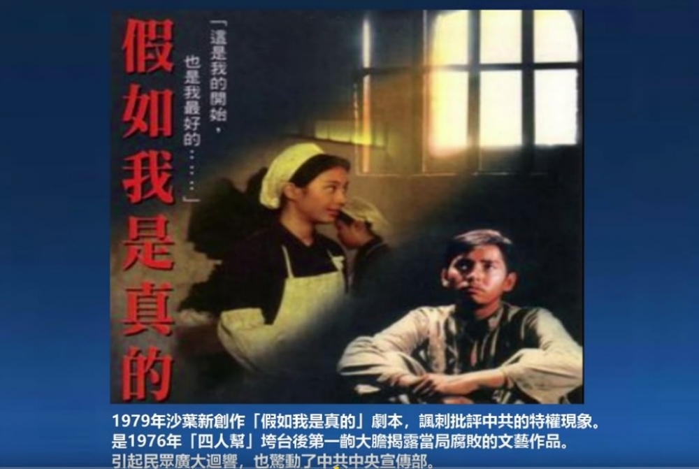 《假如我是真的》是上世紀七十年代末八十年代初出現的關於中國大陸背景的政宣片，其劇本很多都採用了當年中國大陸興起一時的傷痕文學。（摘自YOUTUBE)