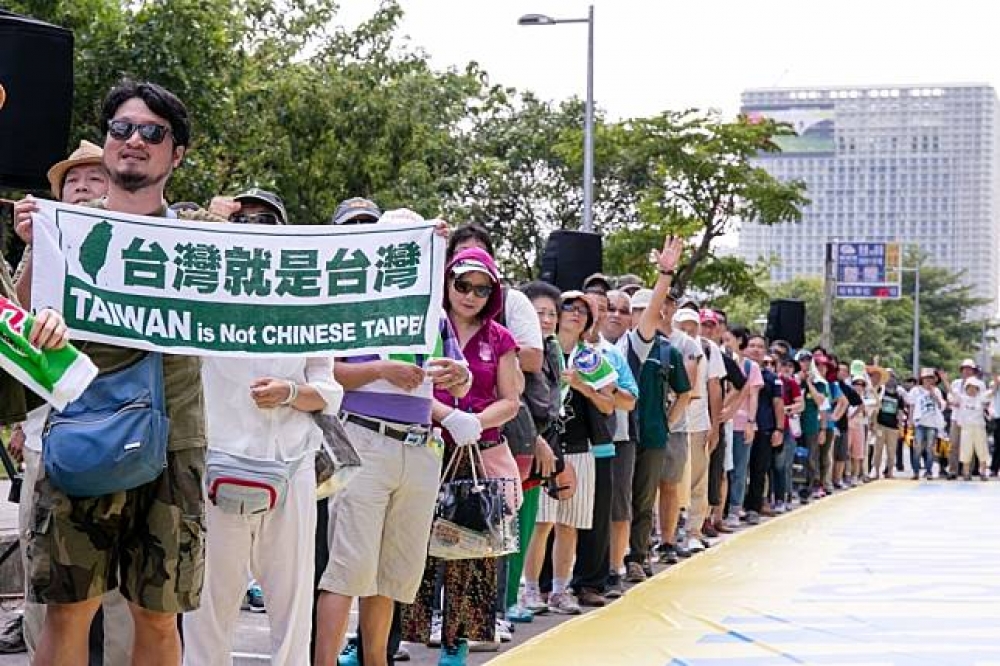 2020台灣正名公投經過一個月的連署，順利達到第一階段門檻，希望將「中華台北」改成「台灣隊」。（攝影：陳育陞）