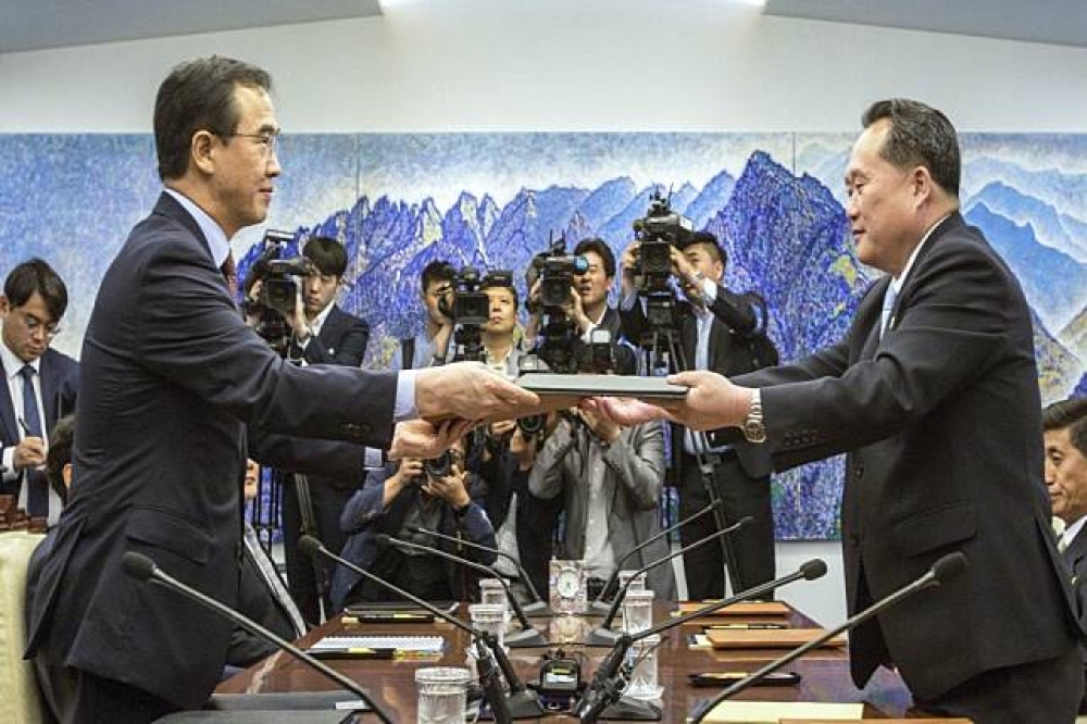  南北韓在1日舉行高層級會談。（美聯社）
