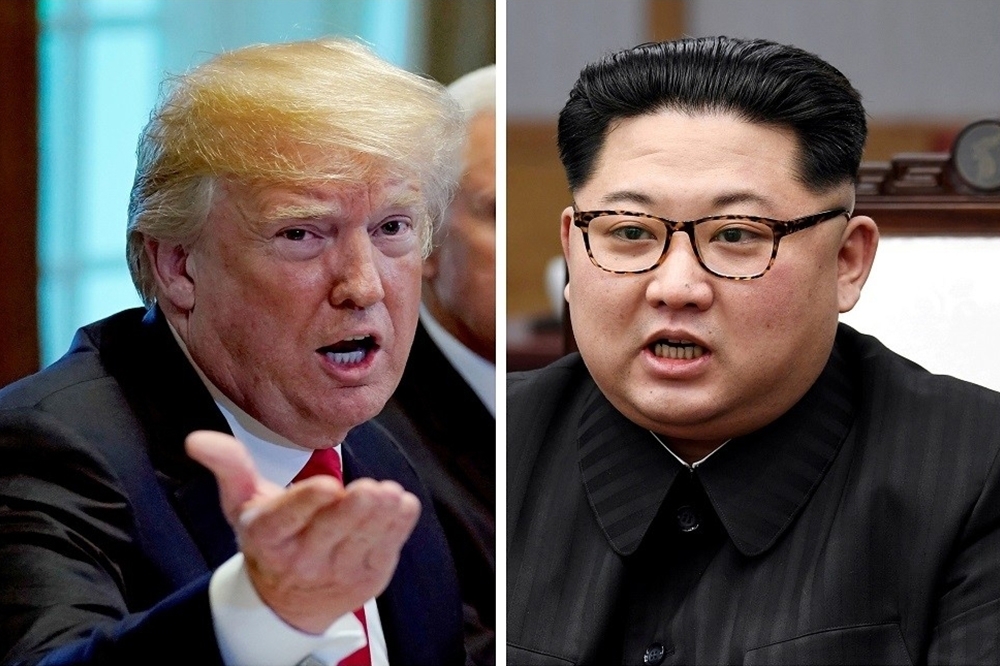 美國與北韓官員積極協商、籌備川普（左）、金正恩（右）6月12日會議所有事宜。（湯森路透）