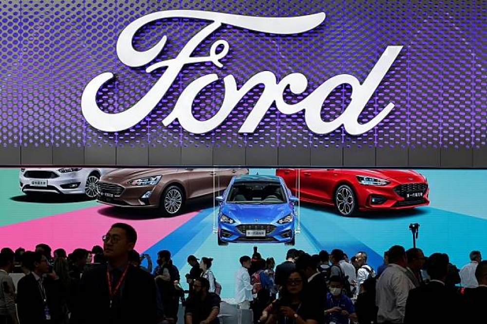 2018年北京車展上的福特汽車展區。（湯森路透）