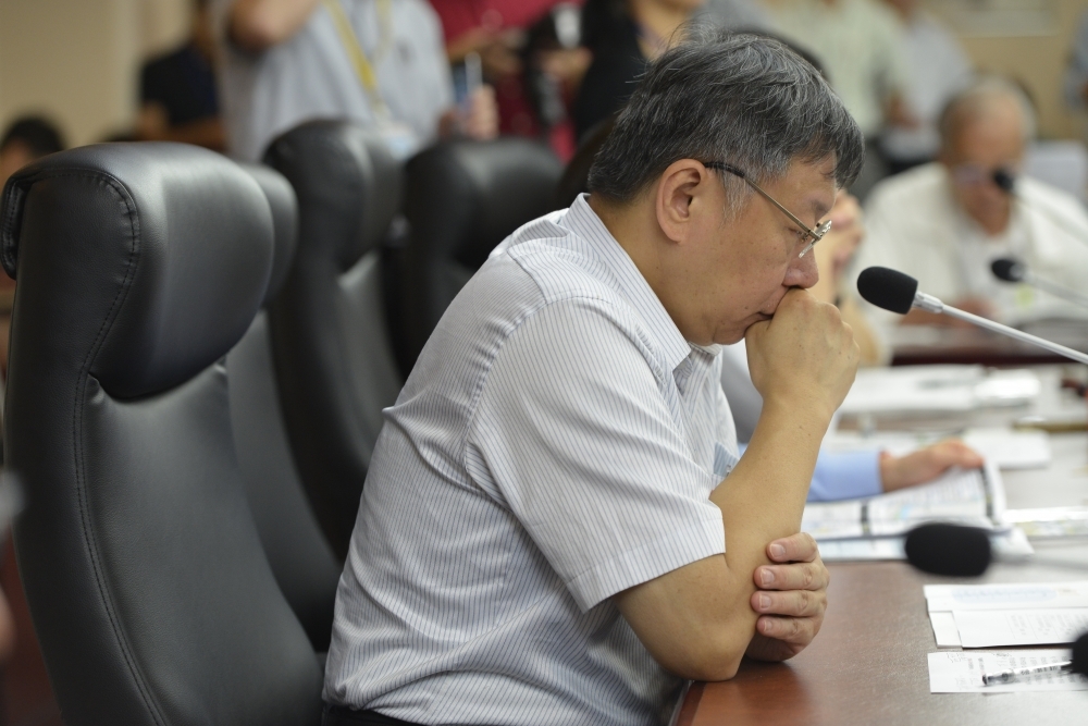 台北市長柯文哲25日赴議會市議會接受市政總質詢，議員再度問及柯文哲的「台灣價值」。（資料照片）