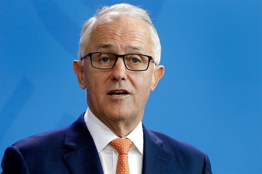 澳洲總理滕博爾（Malcolm Turnbull），宣布將派出軍用巡邏機監視違反聯合國制裁船隻。（美聯社）