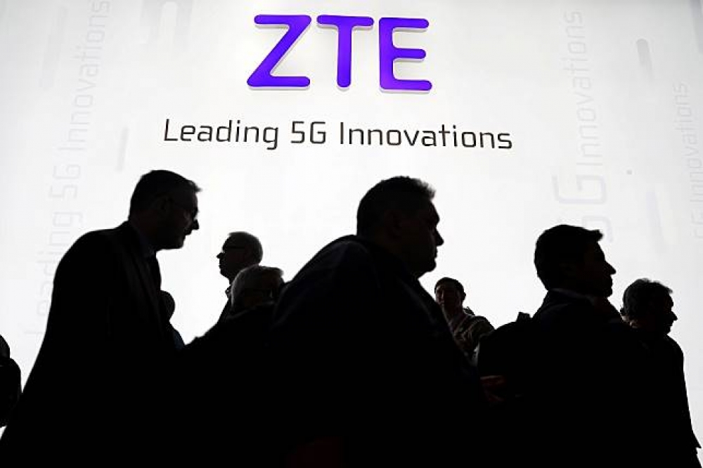 中國電信設備商中興通訊（ZTE），為中國發展5G的領導品牌。（湯森路透）