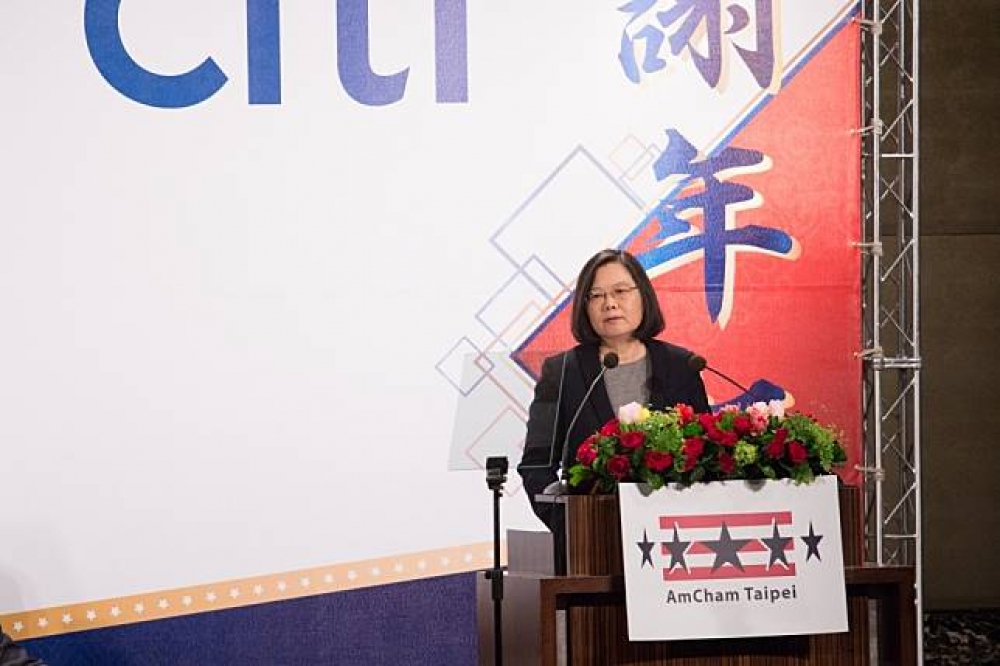 總統蔡英文23日表示，台灣作為一個重要貿易國，將會持續與美方協商溝通，並呼籲美中及相關各方積極進行協商，避免貿易戰全面爆發。（攝影：李隆揆）