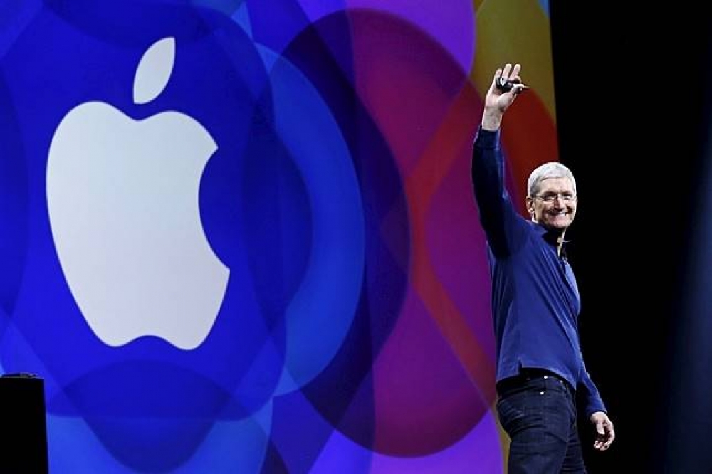 蘋果執行長庫克2017年的工作收入達30億台幣。（湯森路透）