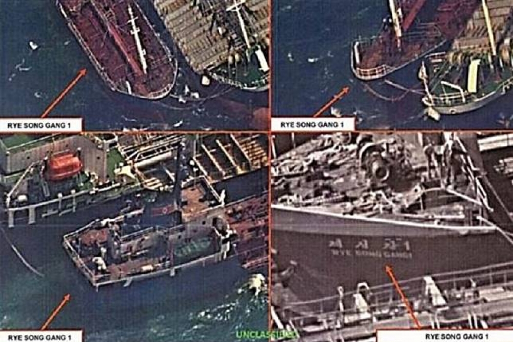 南韓政府29日稱一艘香港籍船隻運送石油至北韓，違反聯合國安理會制裁規定。經查證後總統府表示，該船隻不屬於台灣公司。（圖片翻攝自韓聯社官網／美國財務部主頁）