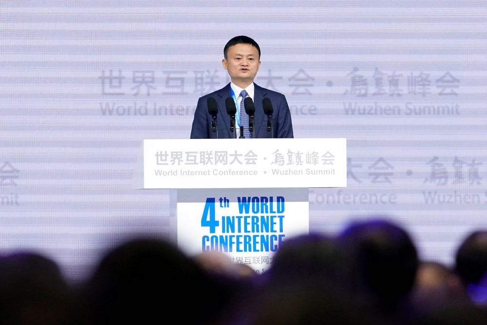 阿里巴巴創辦人馬雲參與第4屆世界網際網路大會，卻未受邀參與中國陸聯網巨頭間的飯局。（湯森路透）