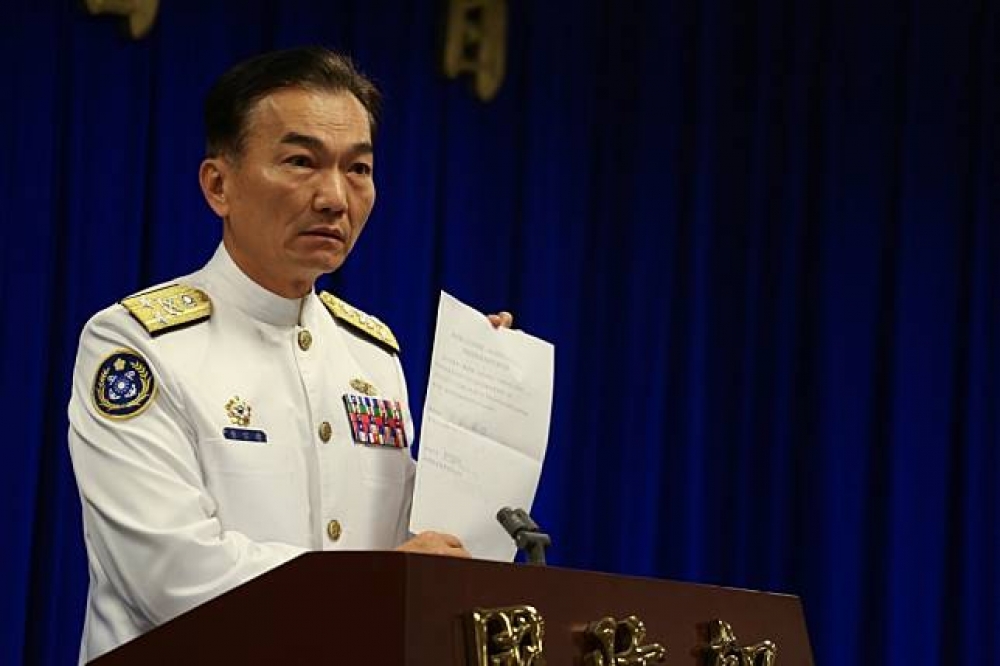 國防部海軍參謀長李宗孝在21日下午的記者會上批評洩漏無經查證錄音檔的媒體：「是可忍，孰不可忍？」（攝影：陳品佑）
