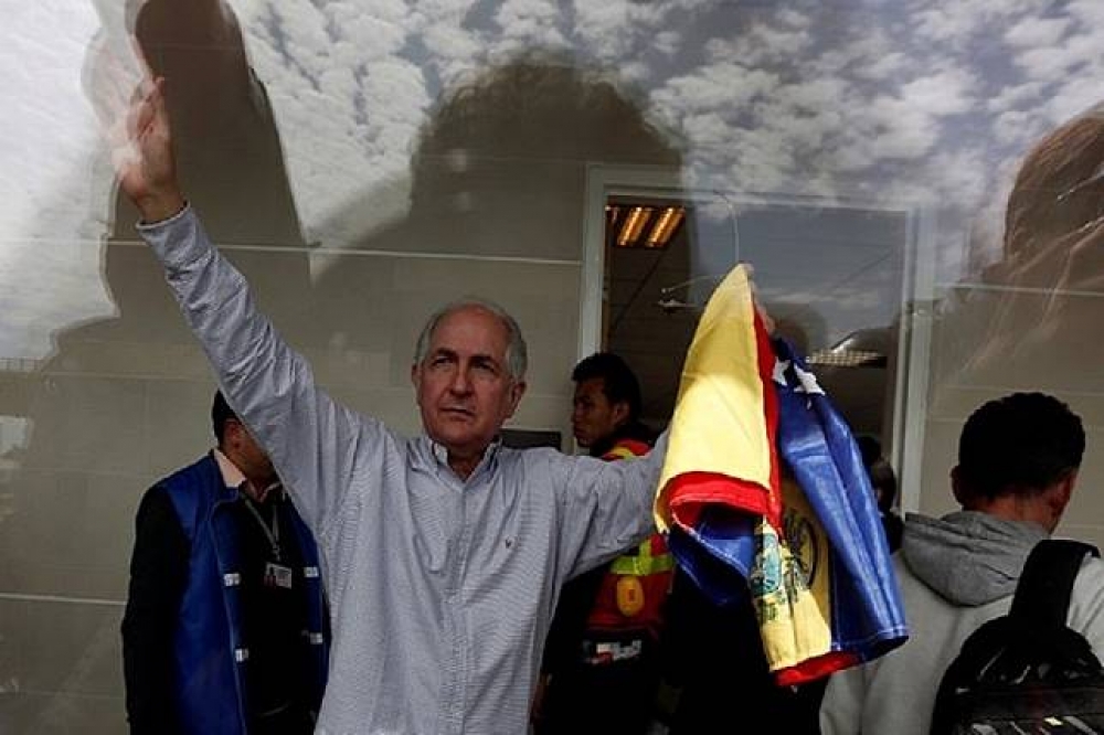 已抵達西班牙的委內瑞拉資深反對派領袖立德馬。（湯森路透）
