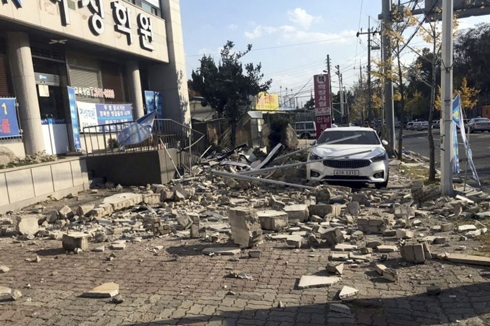 南韓15日下午發生芮氏規模5.4的地震，幸仍未傳出死傷。（AP）
