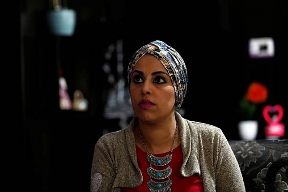居住在阿卡巴的巴勒斯坦女子哈德爾接受《路透》訪問。（湯森路透）