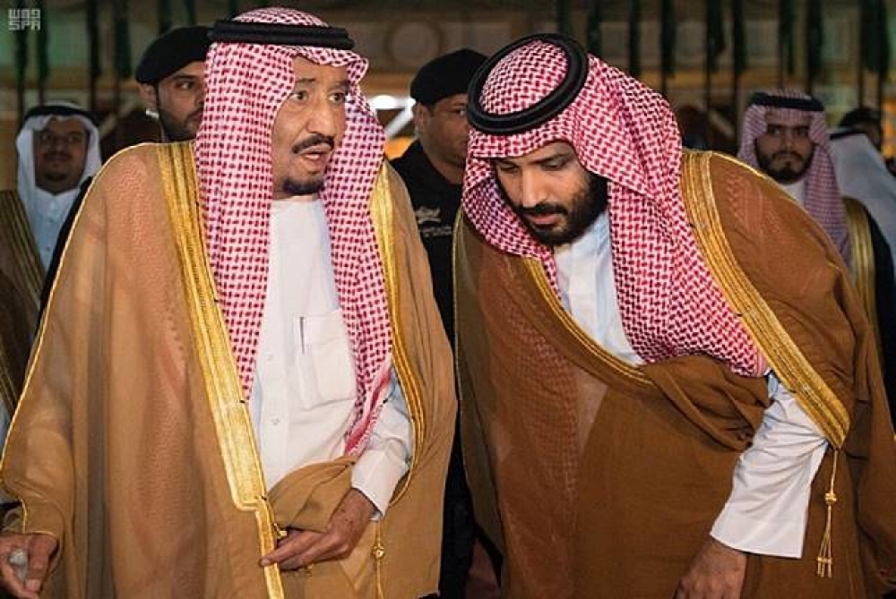沙烏地阿拉伯現任國王薩勒曼（King Salman bin Abudulaziz Al Saud，圖左）與王儲薩勒曼王子（Prince Muhammed bin Salman，圖右）。（湯森路透）