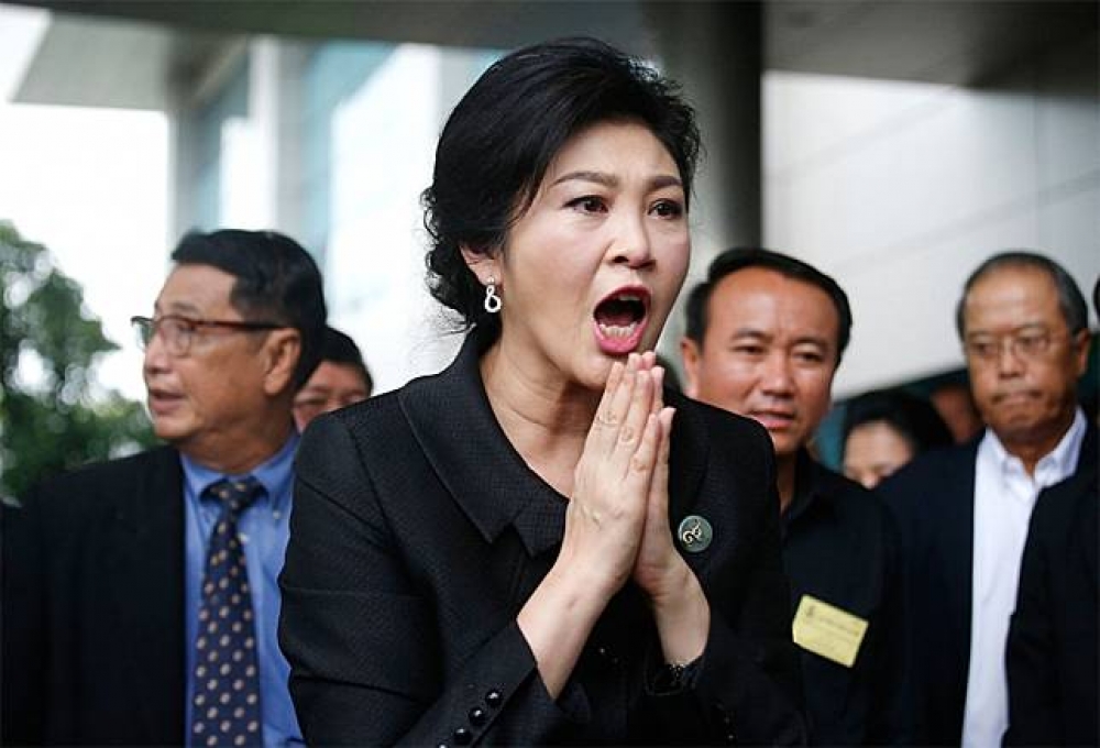 泰國前總理盈拉７月於泰國最高法院。（美聯社）
