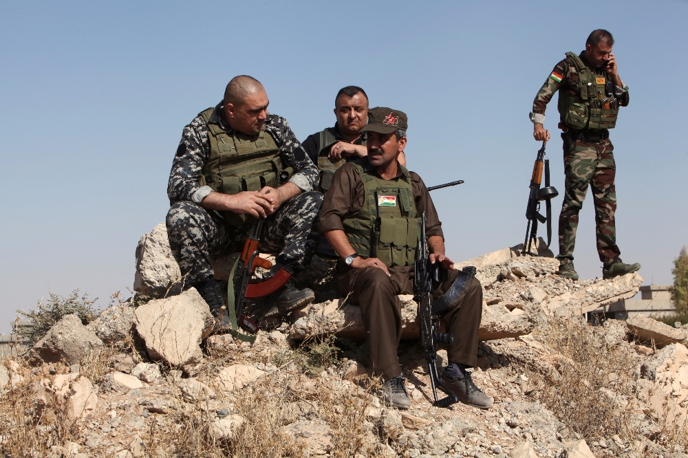 伊拉克政府16日派兵入侵庫德族的石油重鎮基爾庫克（Kirkuk）。圖為庫德族自由鬥士（Pershmerga）。（湯森路透）