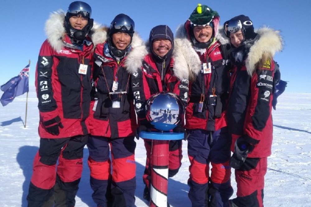 由橘子關懷基金會創辦人劉柏園領軍，南極長征隊歷時3個月冒險，終於在8日平安返台。（圖片取自橘子關懷基金會臉書）
