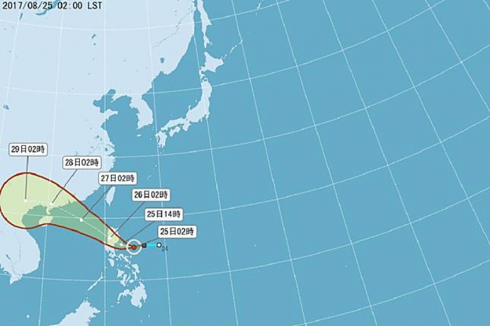 2017年第14號颱風帕卡形成。（圖片取自氣象局）