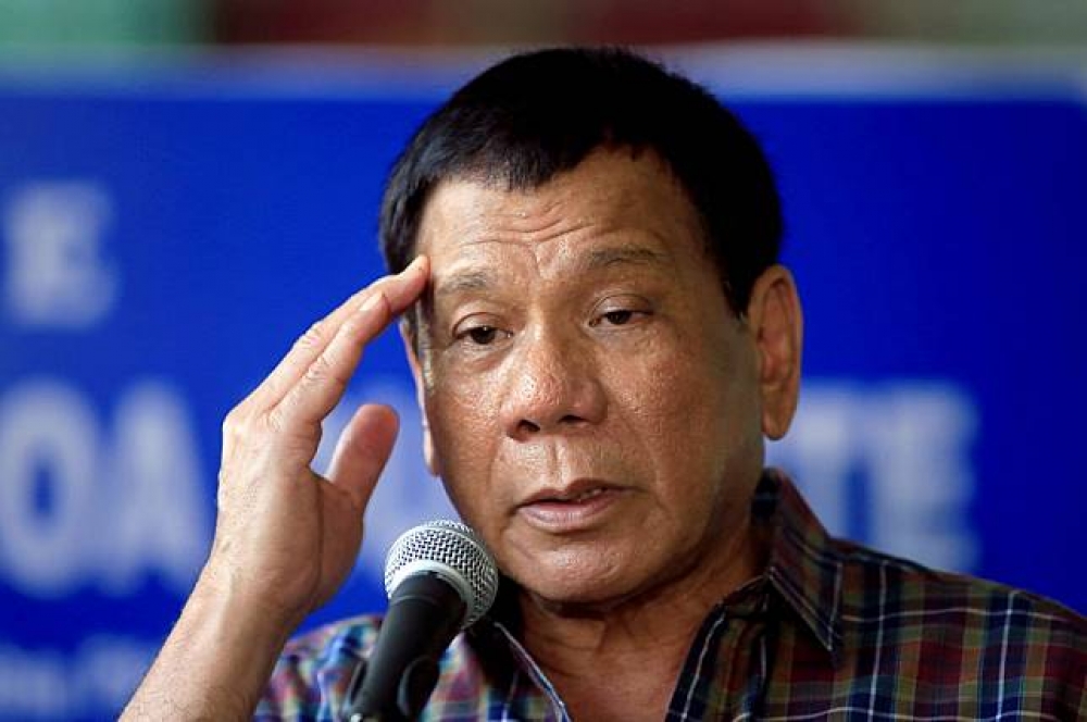 菲律賓總統杜特蒂（Rodrigo Duterte）。（湯森路透）