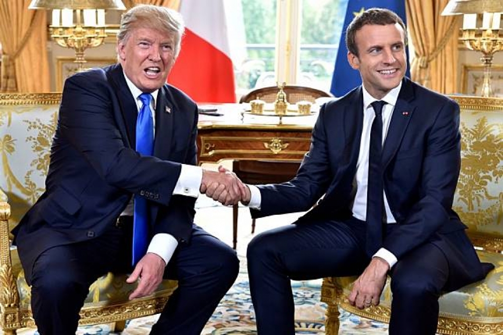美國總統川普14日走訪法國。（湯森路透）