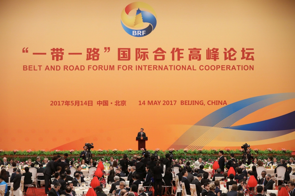 2017年5月14日至15日，中國舉辦首屆「一帶一路」高峰論壇。（照片：湯森路透，後製：李明維）