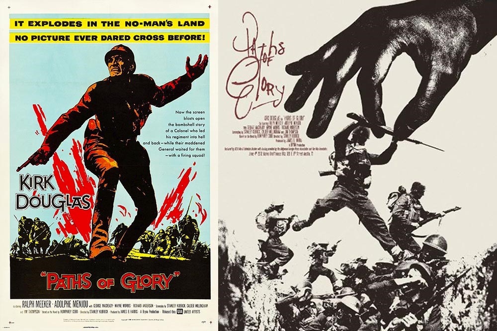 《光榮之路》（英語：Paths of Glory），是史丹利·庫柏力克於1957年執導的美國反戰電影，圖為相關宣傳海報。（圖片摘自網路）