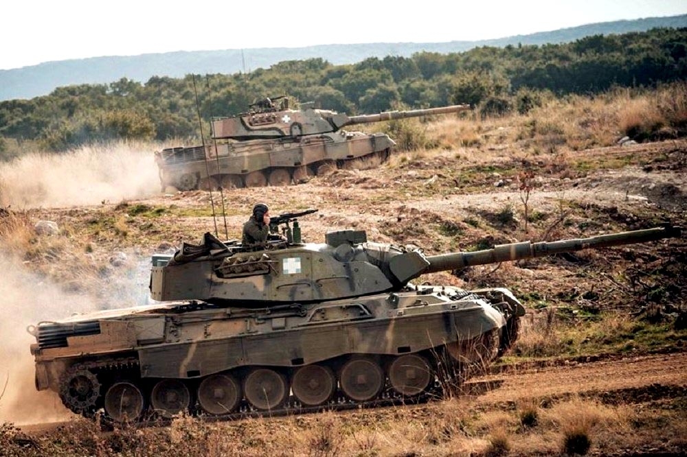 希臘陸軍現役的豹1A5戰車，數量高達500輛。（取自希臘陸軍）