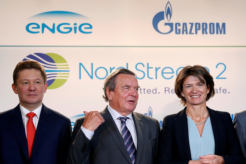俄國能源巨頭Gazprom開發的《北溪2號》離岸天然氣管道工程，遭美國強烈反對。（湯森路透）