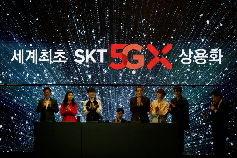 南韓最大電信商SK Telecom宣布，5日起將啟動國內5G系統。（湯森路透）