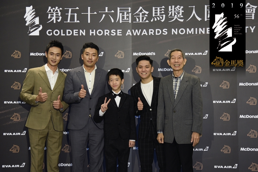 第56屆金馬獎最佳男配角入圍者：劉冠廷（左至右）、段鈞豪、李英銓、許家樂、楊世斌（蔣銀珊攝）