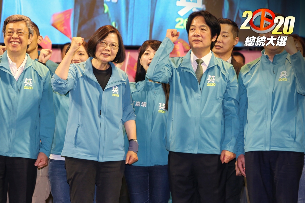 台北市立委選情，國民黨居上風，不過總統盤勢，蔡英文仍微幅領先，民進黨盼比照2016年，拿下超過5成得票成績。（蔣銀珊攝）