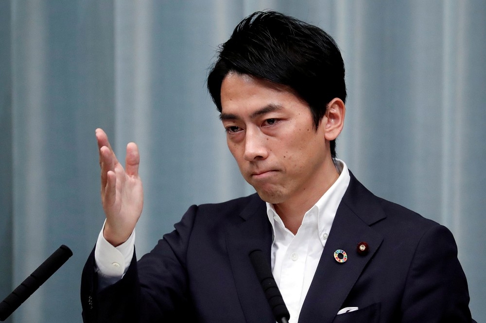 日本環境大臣小泉進次郎是日本政壇極具潛力的明日之星，咸認將於2021年接任首相。（湯森路透）