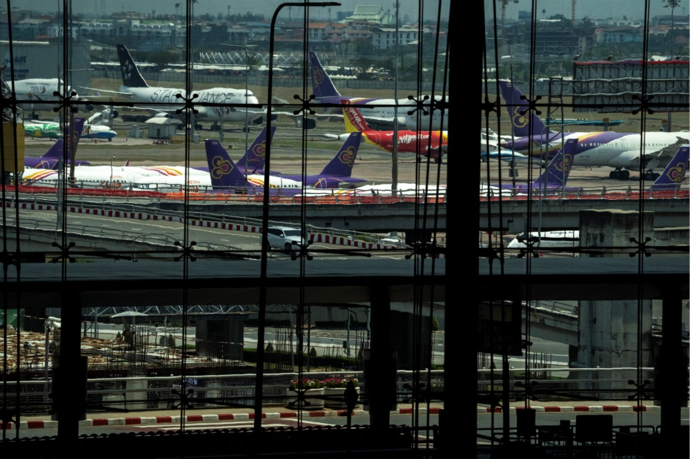 泰國禁止國際航班客機入境3天。（湯森路透）