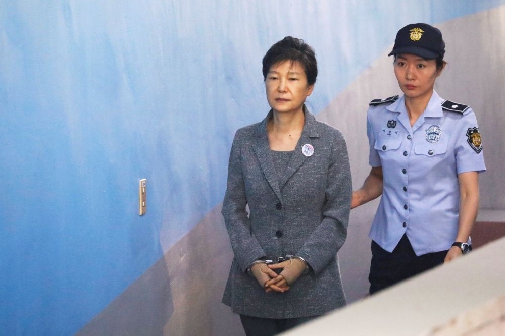 南韓前總統朴槿惠2017年8月25日出庭聆訊。（湯森路透）