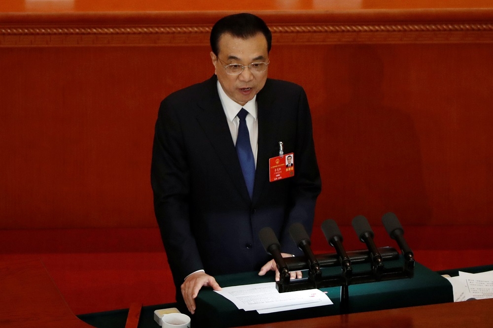 中國國務院總理李克強出席第13屆全國人大3次會議，發表政府工作報告。（湯森路透）