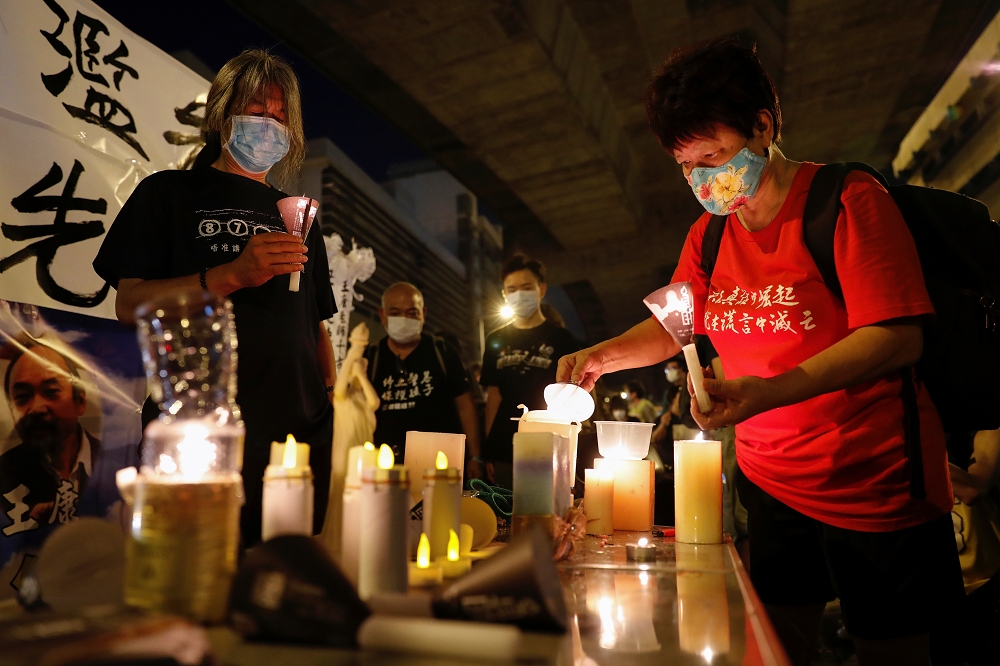 今年是天安門事件31週年，然而香港政府藉防疫為由，禁止群眾集會，首度禁止六四週紀念集會。（湯森路透）
