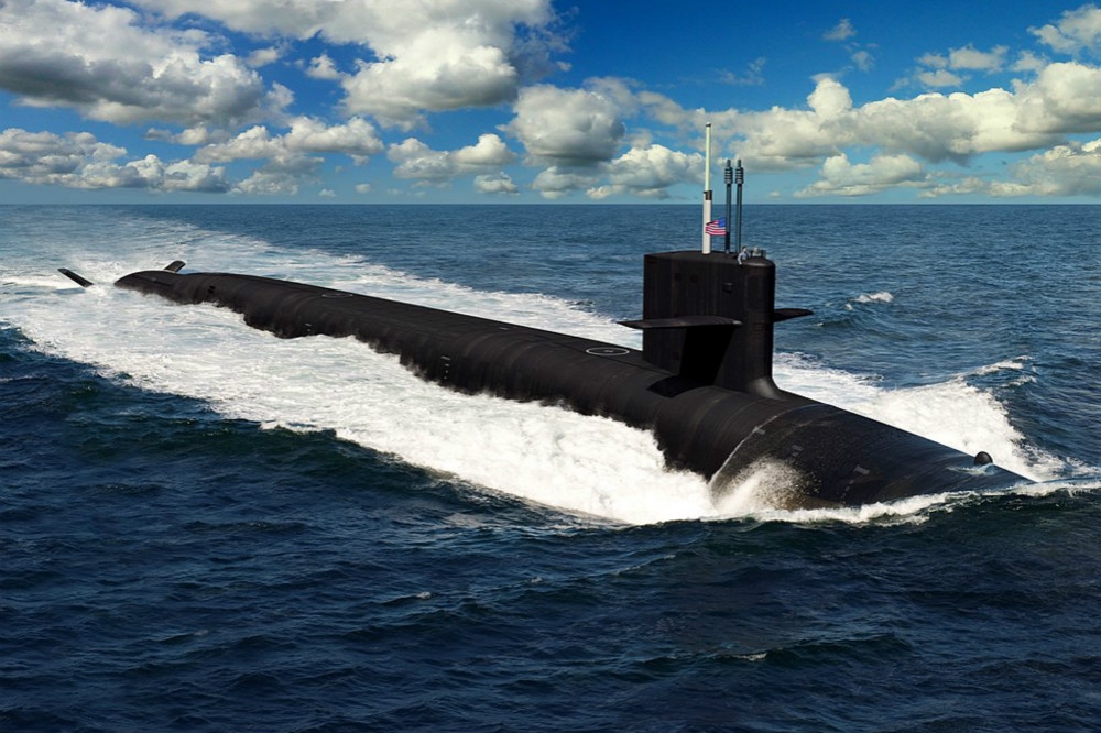美軍新一代核子潛艦「哥倫比亞級」的構想圖。（圖片取自美國海軍）