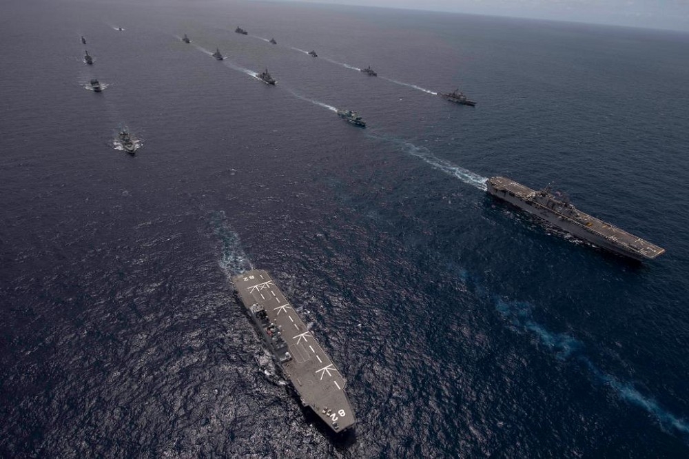美國2020年環太平洋軍演。（圖片取自美國海軍推特）