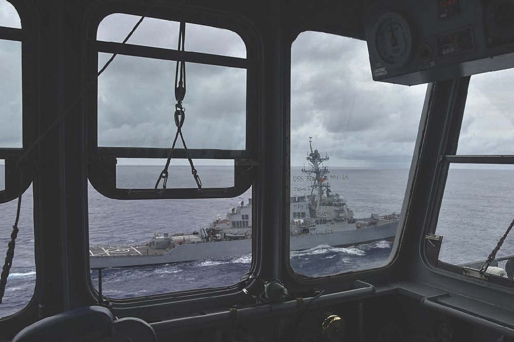 國防部31日表示，1艘美軍驅逐艦由北向南航經台灣海峽；圖為美第7艦隊班福特號驅逐艦（DDG-65），僅為示意圖。（取自美國第七艦隊臉書）