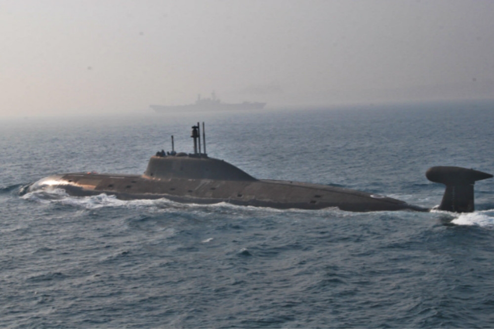 殲敵者級首艘同名核子潛艦出海。（圖片取自印度海軍）